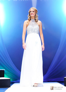 Jami Forseth models an evening gown during the Miss Montana Teen USA pageant. (Photo courtesy of Jerry and Lois Photography)