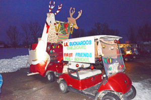 Little Buckaroos Childcare Center decorated cart for the Huntley Christmas Stroll Golf Cart Pa-Looza.